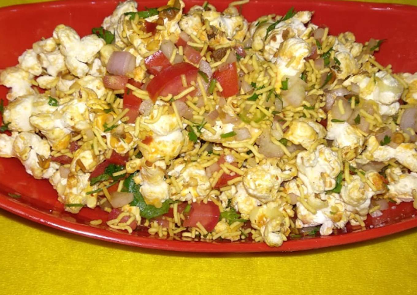 Cheese Schezwan popcorn bhel
