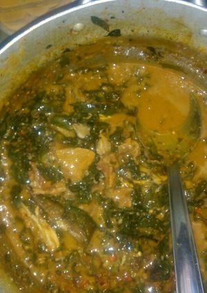 A picture of BITTER LEAF SOUP (ofe onugbu).