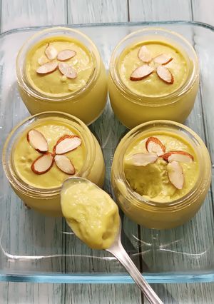 A picture of Avocado and mango Pudding.