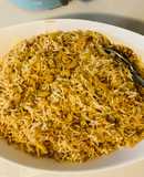 Chicken keema biryani mix with macaroni (Rice with ground chicken and mix with macaroni)