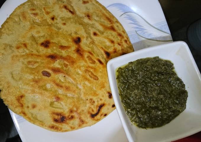 Saag with makae ki roti Recipe by SA_ Kitchen - Cookpad