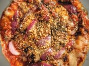 A picture of bread pizza in microwave