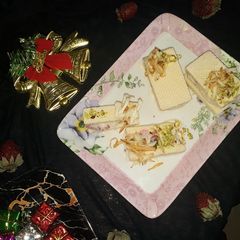 A picture of White Christmas ice cream sandwich.