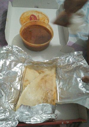 A picture of Sambhar dosa.