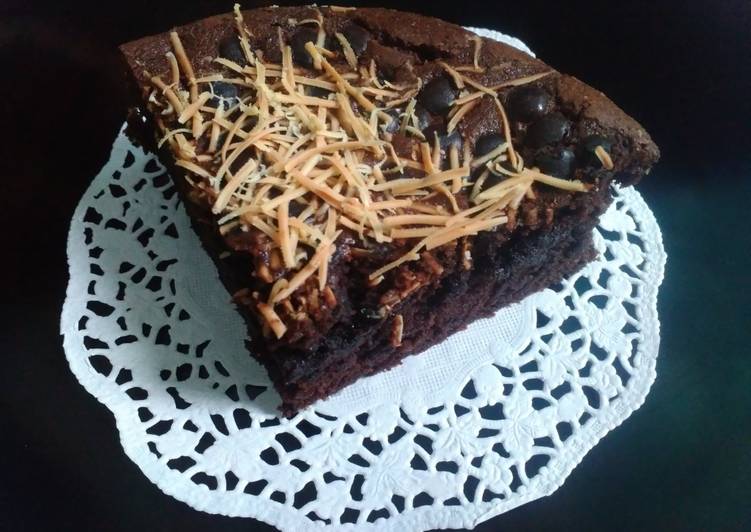 Brownies Coklat Topping Keju