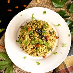 Foxtail Millet Gongura Rice (Sorrel Leaves Millet Rice - Andhra / Telangana style) A picture of Foxtail Millet Gongura Rice (Sorrel Leaves Millet Rice - Andhra / Telangana style).