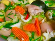 A picture of steamed vegetables