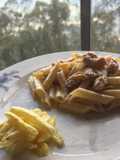 Pasta con salsa de leche