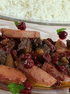عکسی از دستور خورش به و آلبالو