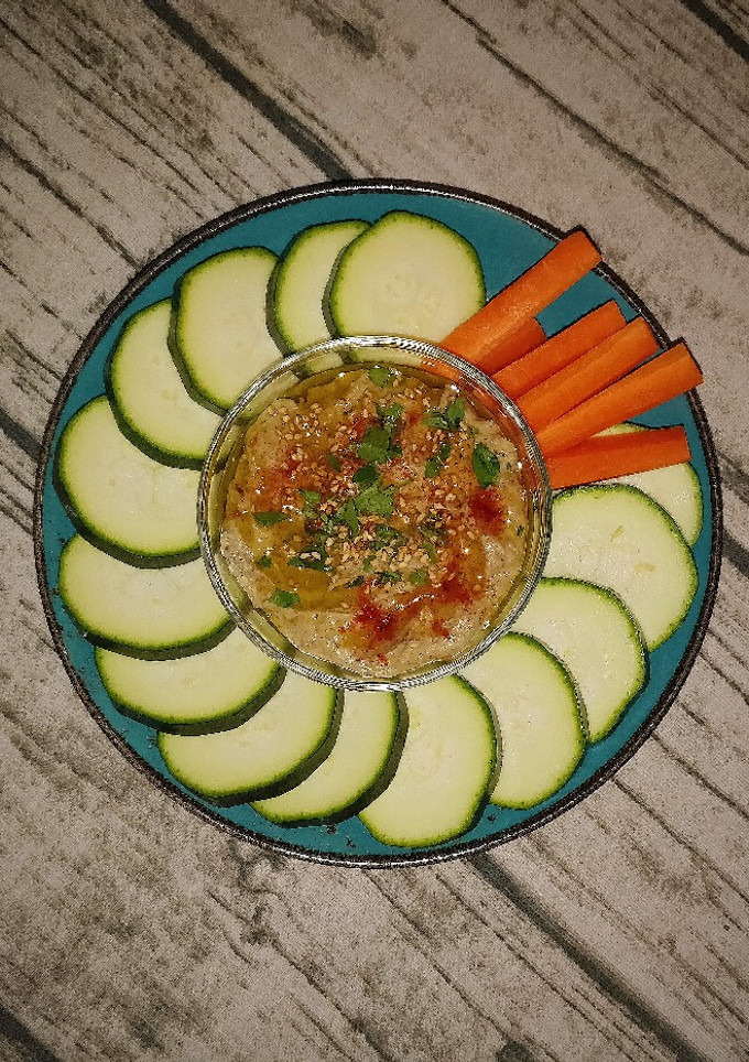 Una foto de Baba Ganoush (Crema de berenjena asada)