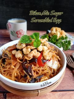 Foto resep 716. Bihun Mie Sayur Scrambled Egg