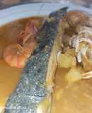 Suquet de rodaballo salvaje y gambas rojas
