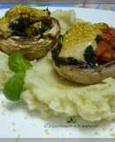 Champiñones rellenos y gratinados (vegano)