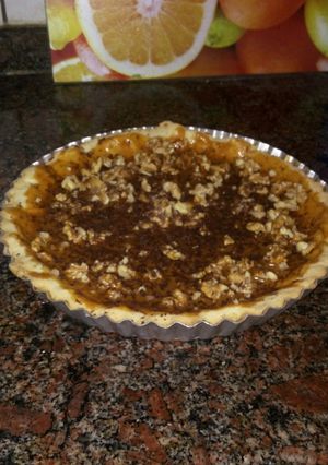 Una foto de Tarta de dulce de leche y nueces