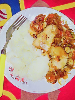 A picture of Soya methi Tomato fish stew.