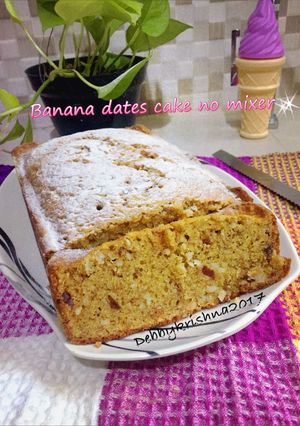 Foto resep Banana dates cake no mixer
