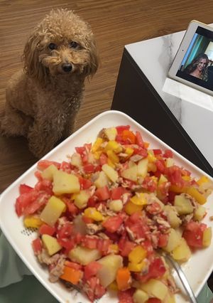 Una foto de Papas con zanahoria y atún