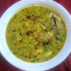 Moong dal with spinach fenugreek A picture of Moong dal with spinach fenugreek.