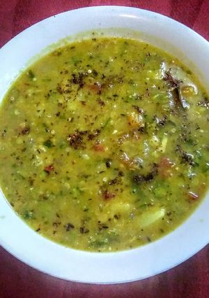 A picture of Moong dal with spinach fenugreek.