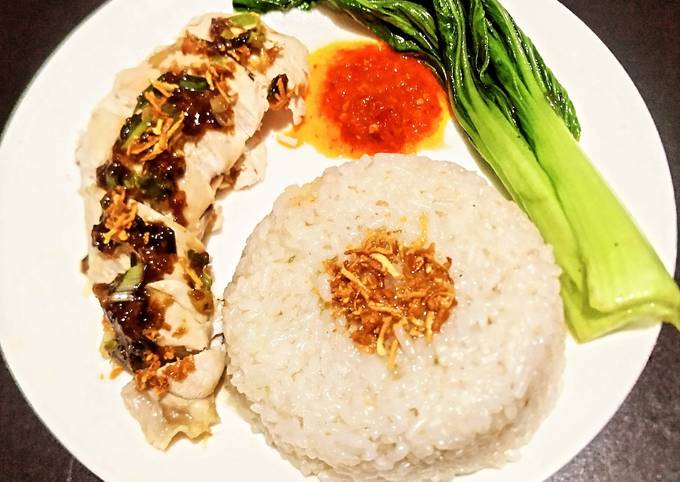 Nasi Hainan + Ayam Hainan Simple Rice Cooker