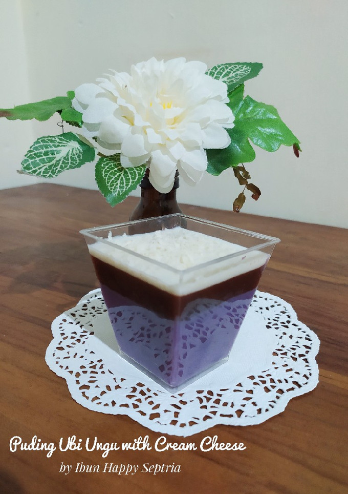 Foto resep Puding Ubi Ungu with cream cheese homemade