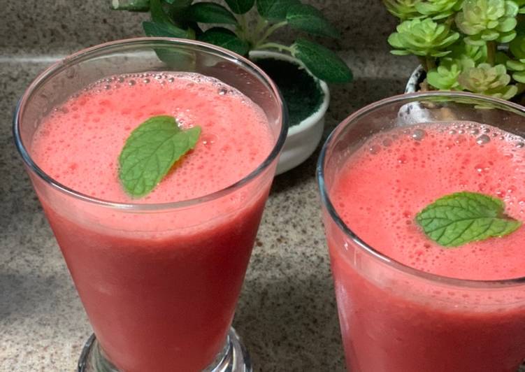 Steps to Prepare Super Quick Homemade Watermelon cocktail 🍉🍓🍊🍒