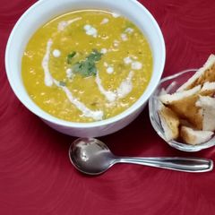 A picture of Pumpkin oats soup.