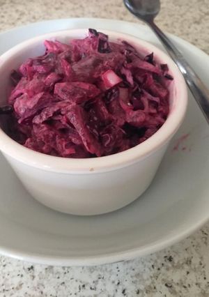 A picture of My Red Cabbage, Beetroot Salad Slaw. 😘.