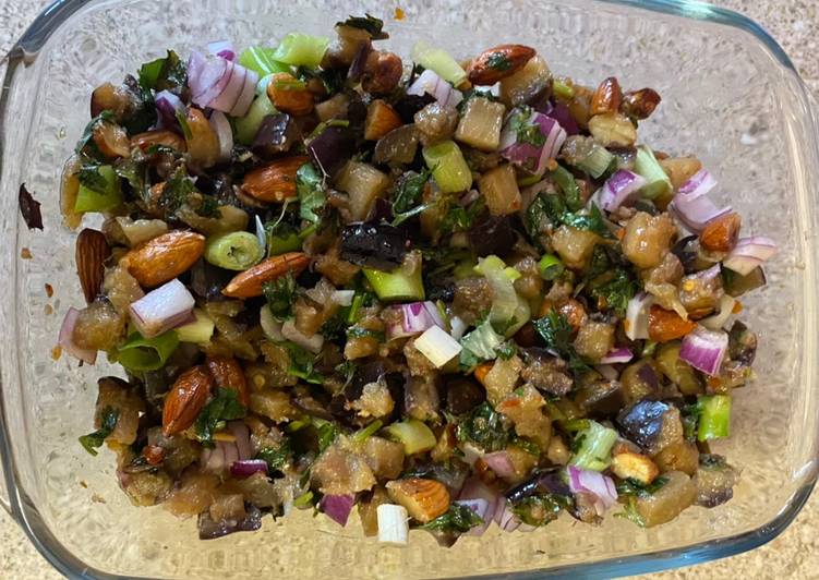 Aubergine and almond salad Aubergine and almond salad