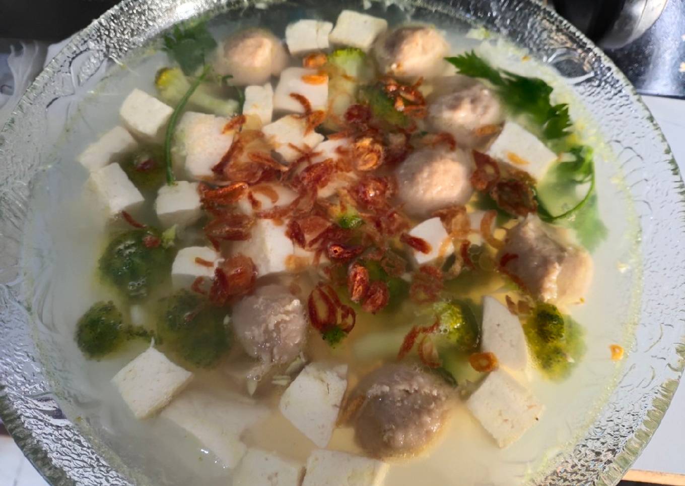 Sup Brokoli tahu bakso