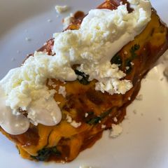 A picture of Potato Enchiladas 🥔🌶️.