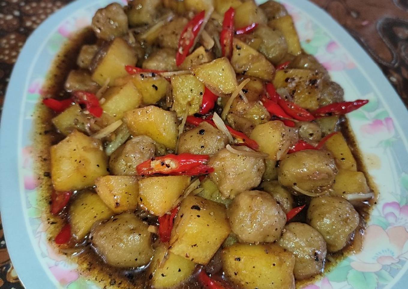 40. Kentang+Bakso Lada Hitam (GBA.2)