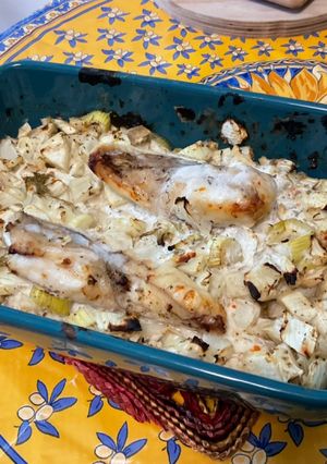 A picture of Monkfish Tail with Fennel, Skyr, Lemon, and Mediterranean Spices.