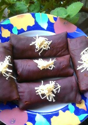 Foto resep Dadar gulung coklat isi pisang