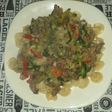 Fideos con carne zapallitos y verduras