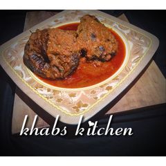 Dried fish palm oil stew A picture of Dried fish palm oil stew.