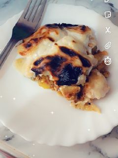 صورة لوصفة غراتان بطاطا ودجاج بالبشاميل