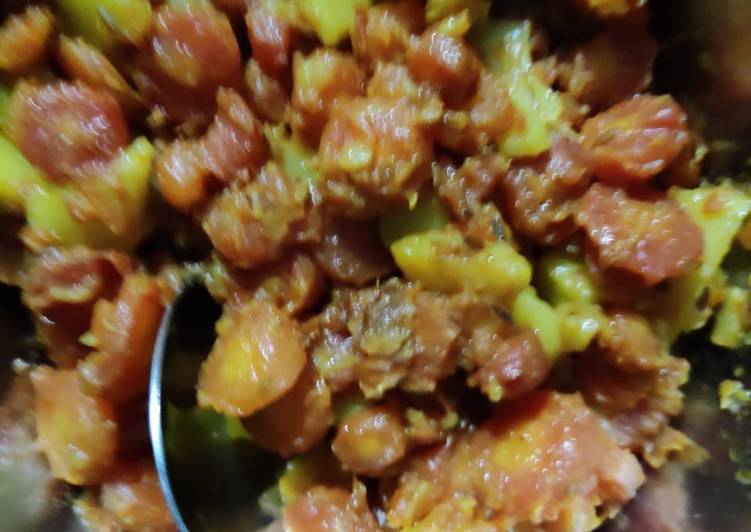 Steps to Prepare Tasty Aloo gajar sabji