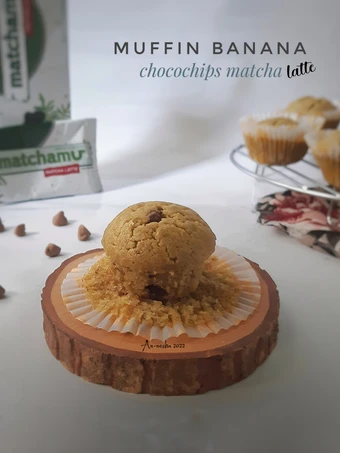 Cara Mudah Membuat Resep  359.Muffin Banana Chocochips Matcha Latte yang Bisa Manjain Lidah, Bikin Ketagihan