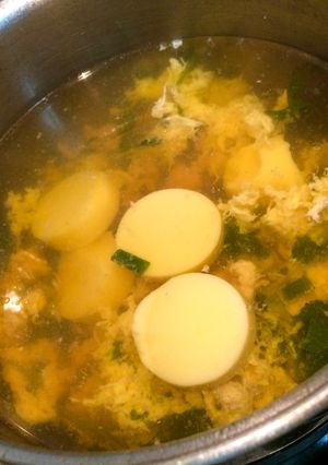 รูปของ ซุปไก่ไข่น้ำเต้าหู้ไข่