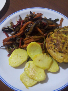 Una foto de Salteado de verduras en plancheta