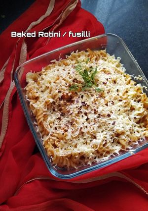 A picture of Baked Rotini / fusilli / Baked Pasta.