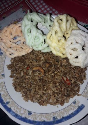 Foto resep Nasi tiwul goreng ikan asin pedas