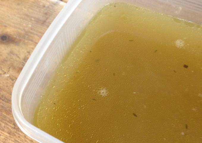 Recipe of Award-winning Chicken stock with leftover chicken bones