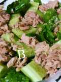 Tuna Salad with Lettuce and Cucumber