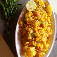 A picture of Sweet corn and potato stir fry.