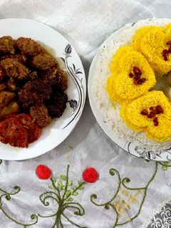 عکسی از دستور خورشت مشتی بادمجان با گوشت قلقلی