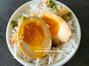 A picture of soy sauce marinated egg