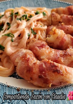 Una foto de Camarones envueltos con tocino (momias)🌺