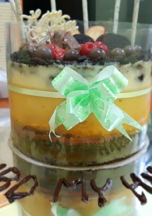 Foto resep Cake birthday aneka rasa mix dengan puding roti tawar no mixer